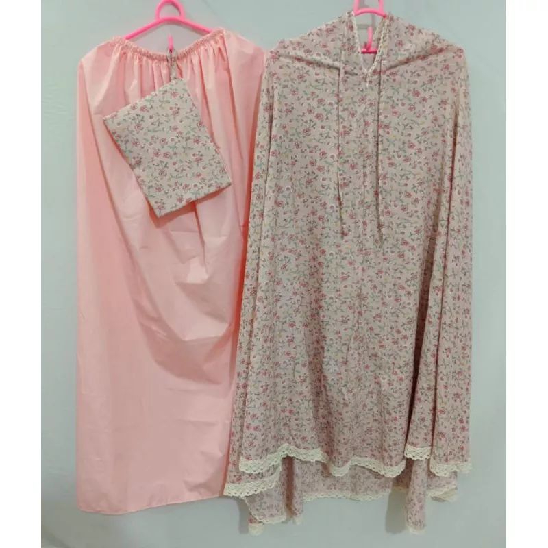 mukena silk katun premium/mukena traveling 2 in 1 mukena ponco