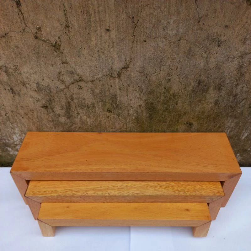 Display Rak susun 3 pajangan produk rak tangga kayu multifungsi