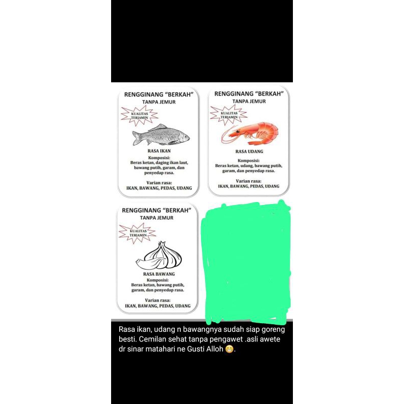 

RENGGINANG BERKAH TANPA JEMUR.