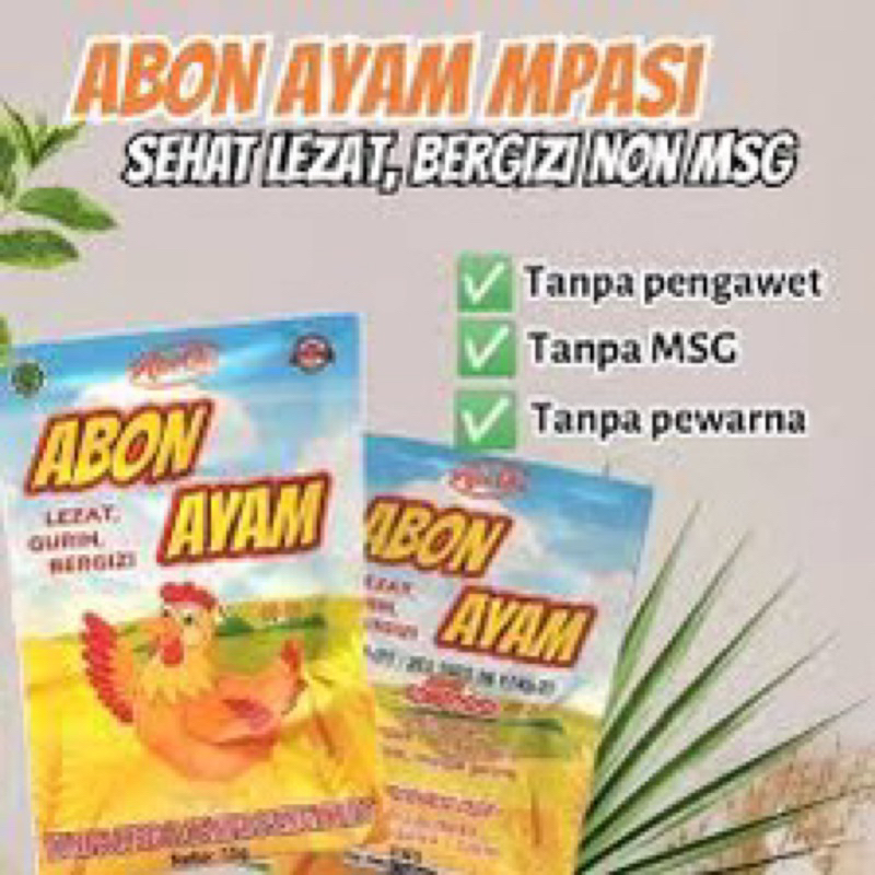 

Abon Ayam Abiqu Abon MPASI Bayi Kemasan Sachet 15 gram Non MSG