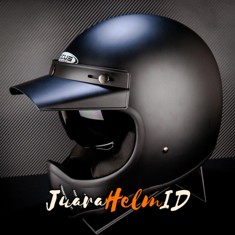 ZEUS HELM ZS916 D SOLID /   MATT BLACK  / ZS916D - ZS 916 RETRO CLASSIC