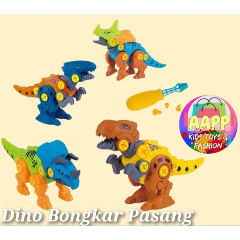 Mainan DIY Fancy Dinosaurus obeng Bongkar pasang
