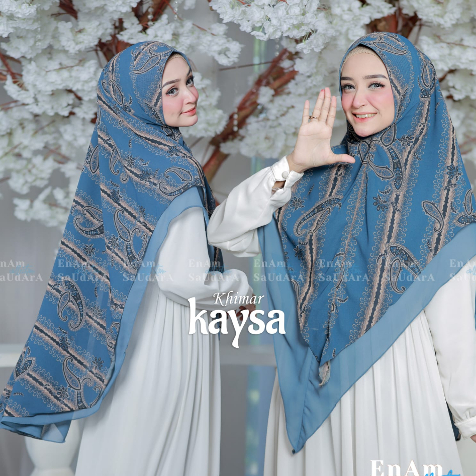 Khimar syari Printing Motif Kaysa Hijab Terbaru