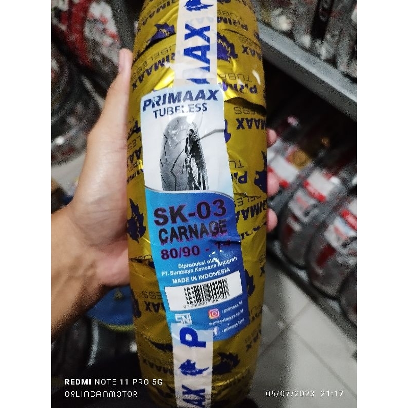 Ban PRIMAX SK03 80/90-14 Tubles/Ban Depan Vario125/Ban Primax Motor X-Ride/Ban Depan Beat Pop