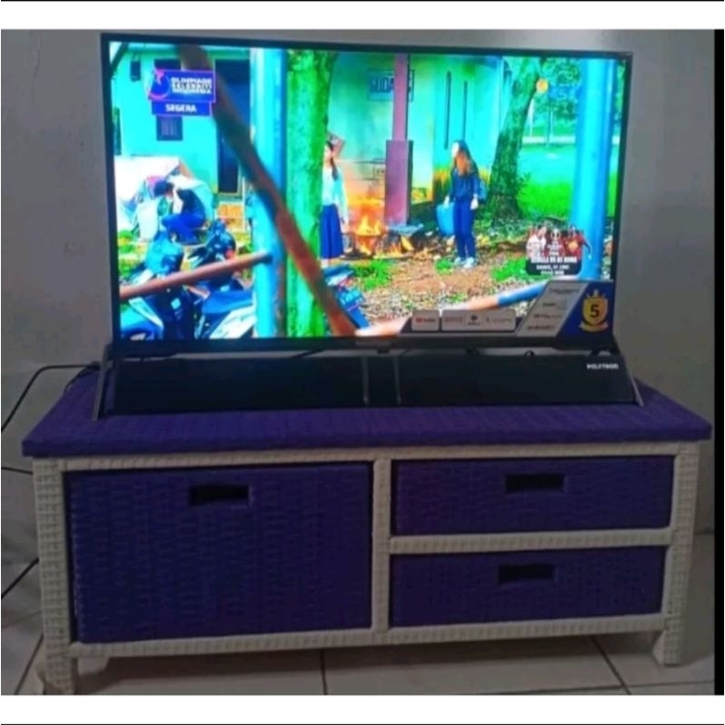 (READY STOK)Lemari rotan 2 laci harga murah serbaguna rak buku buku meja tv