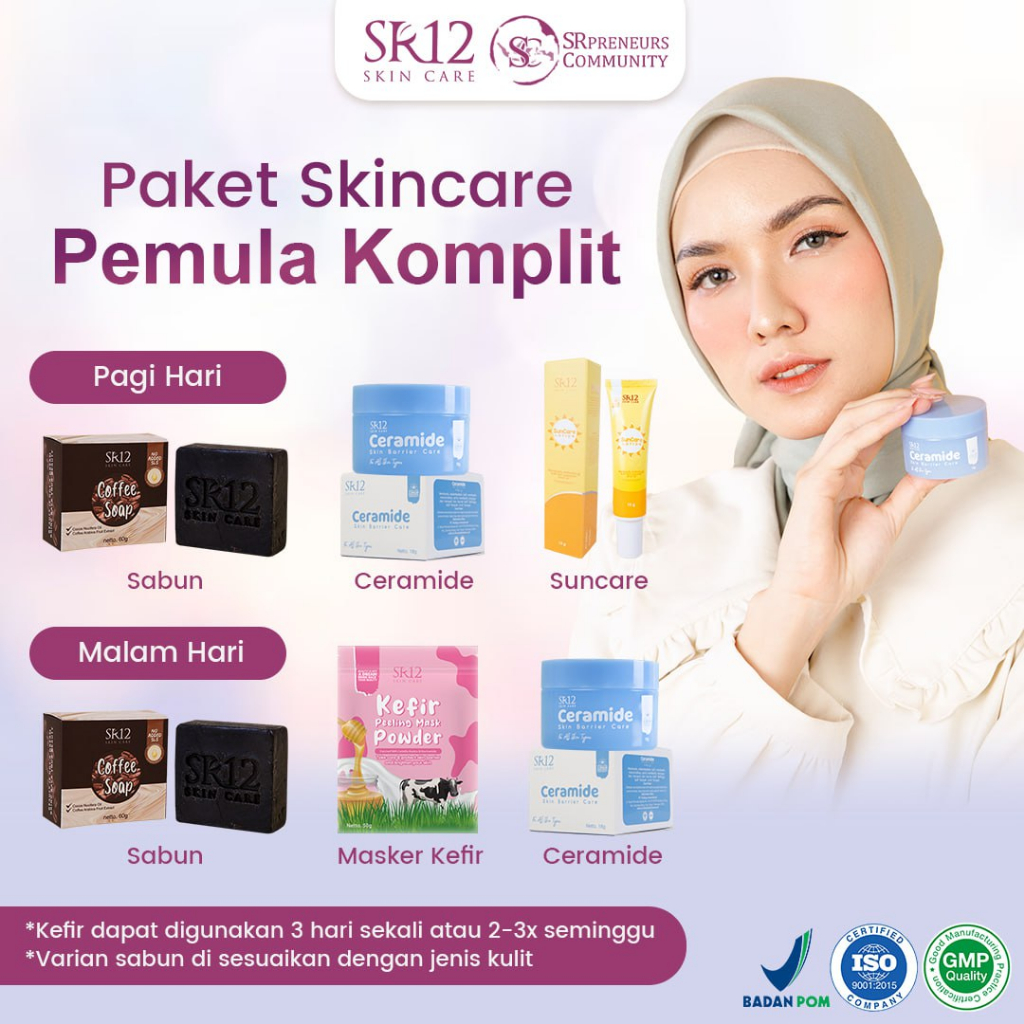 PAKET SKINCARE PEMULA KOMPLIT PAKET PEMULA KEFIR SR12 HERBAL SKINCARE