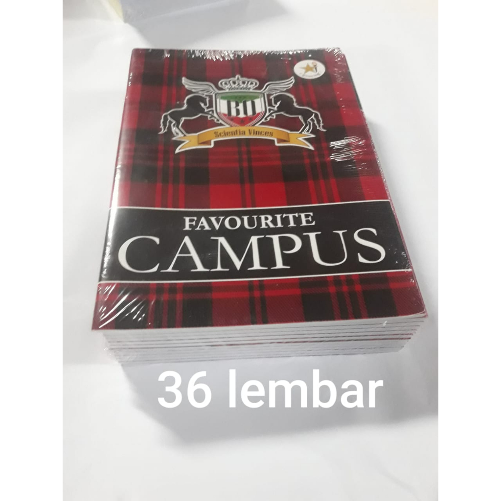 

Buku tulis CAMPUS FAVOURITE 36 lembar,1 pack isi 10 buku