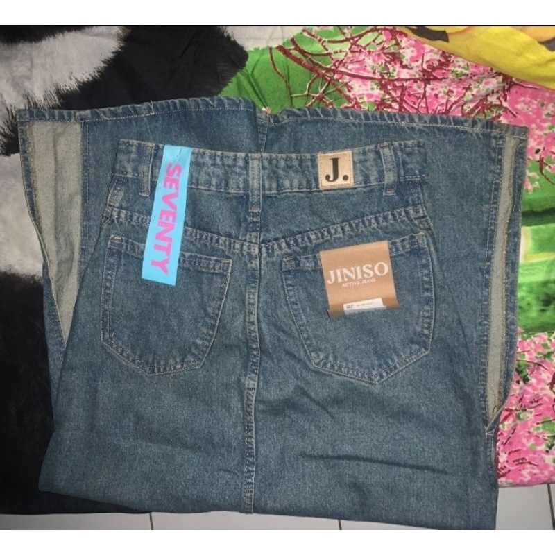 JINISO - Highwast rok slit jeans panjang