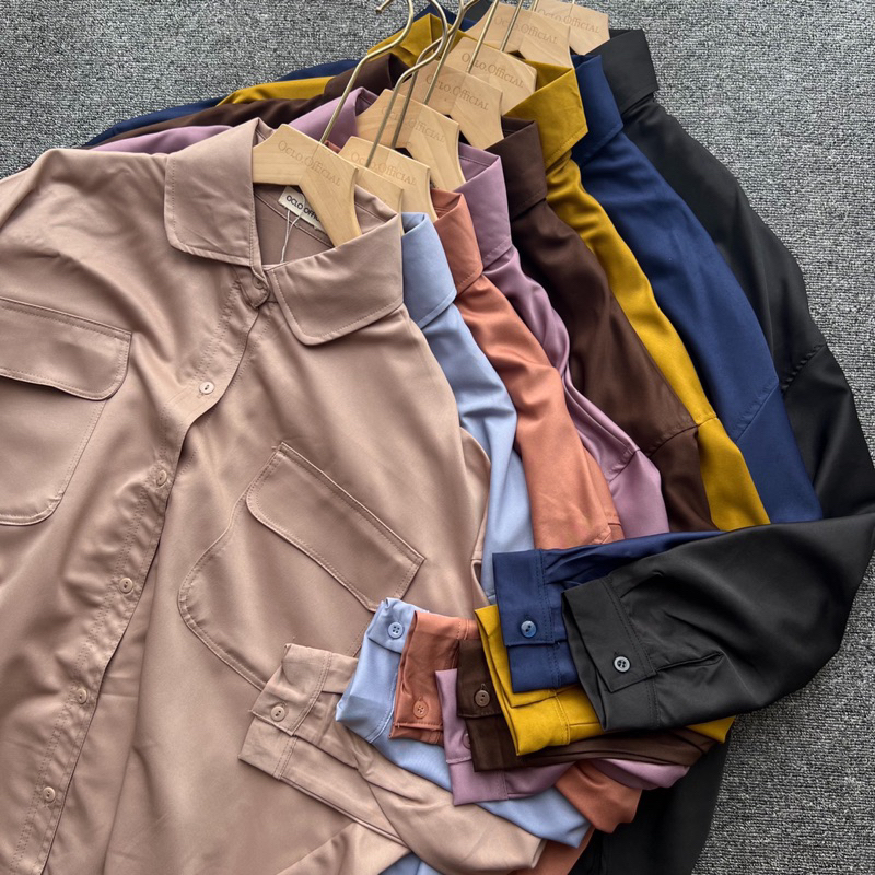 Oclo | Shinno Basic Shirt Kemeja Polos Casual Atasan