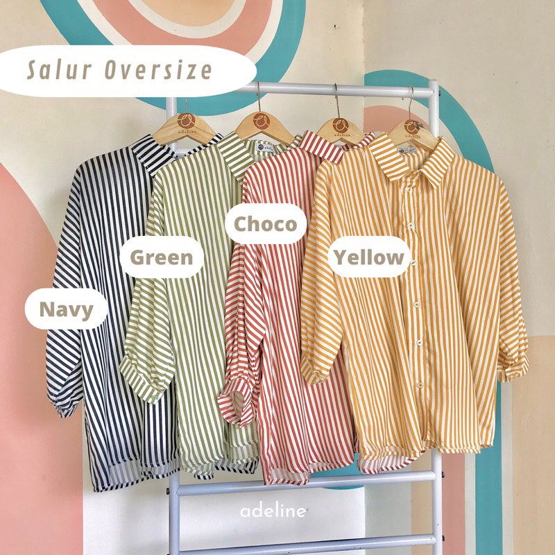 Salur Oversize/Kemeja Oversize/Kemeja Salur/Atasan salur/Salur kemeja