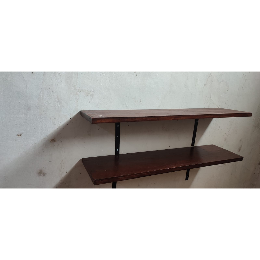 rak ambalan dinding minimalis buku susun serbaguna kayu kamar mandi