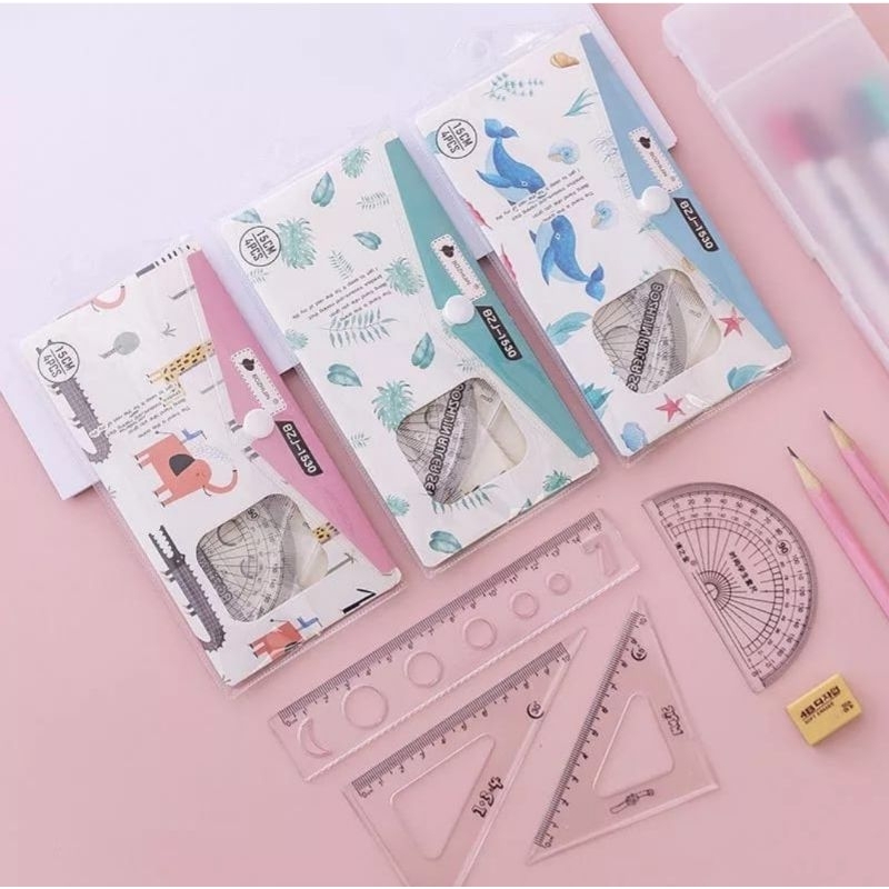 

Penggaris Set isi 4pcs Set Penggaris Anak Ruler set 4pcs