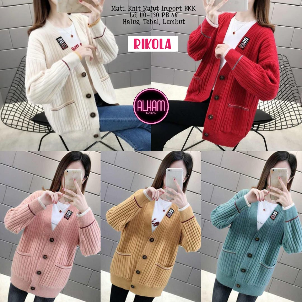 Rikola Sweater Rajut Wanita Terbaru Ori Alham Jumbo Big Size LD 110 120 130 Knit Import Korean Style
