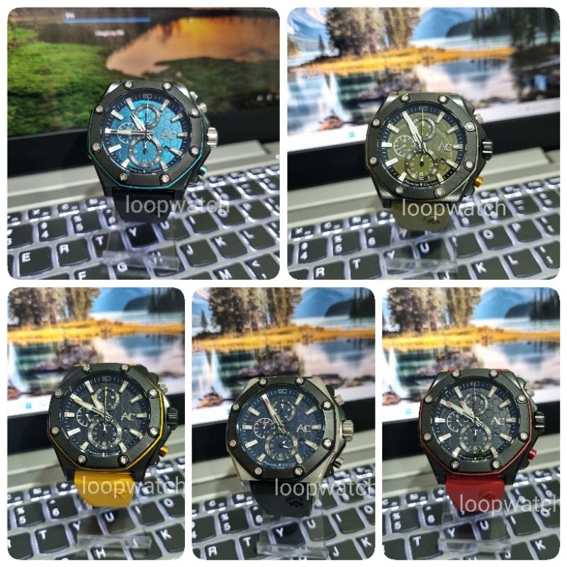 Jam tangan Pria Karet Alexandre Christie 9601 AC9601