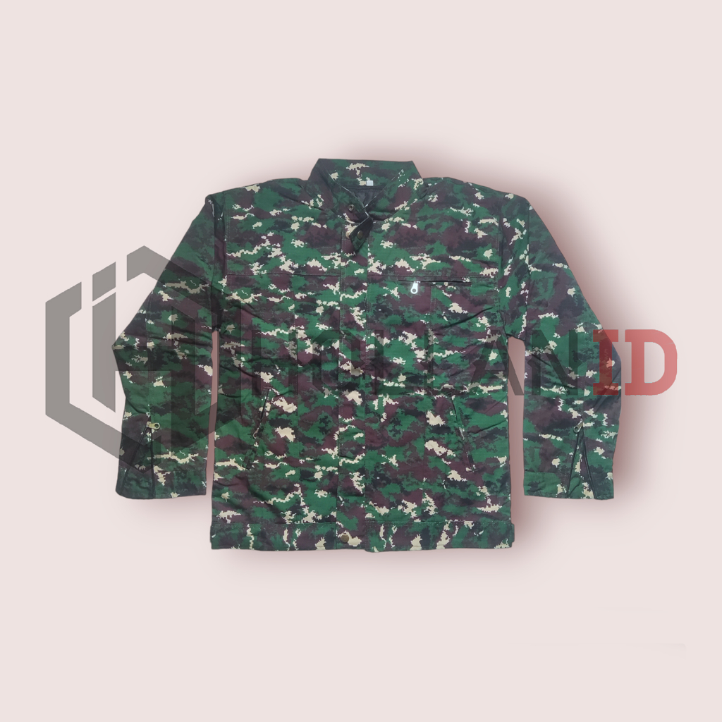 JAKET LORENG TACTICAL PDL TENTARA HIJAU ANGKATAN DARAT AD NKRI / ARMY CAMO TACTICAL / TNI ABRI AD
