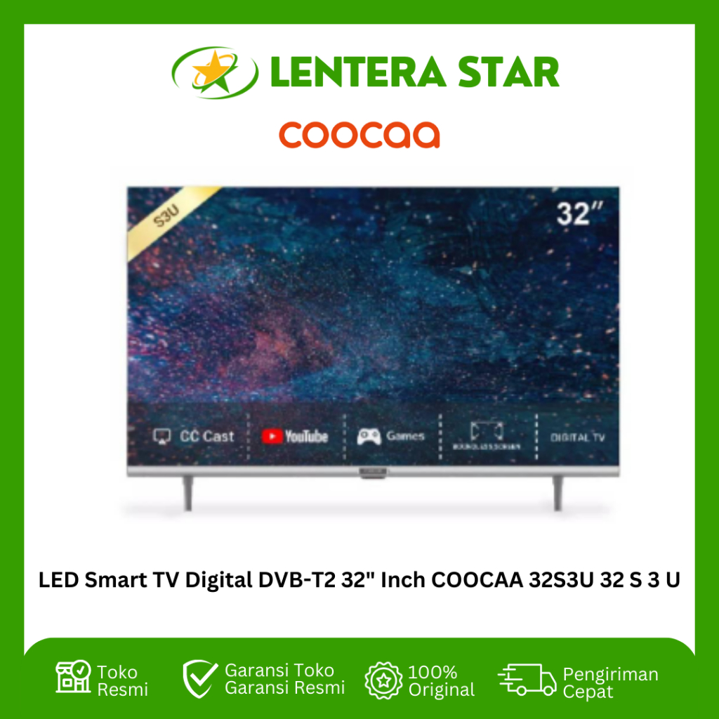 LED Smart TV Digital DVB-T2 32" Inch COOCAA 32S3U 32 S 3 U