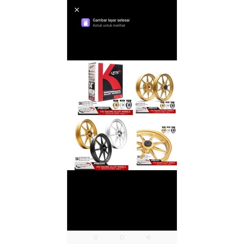 PELEK RECING KTC PALANG 8 UK 185/215-14 VARIO 125/150