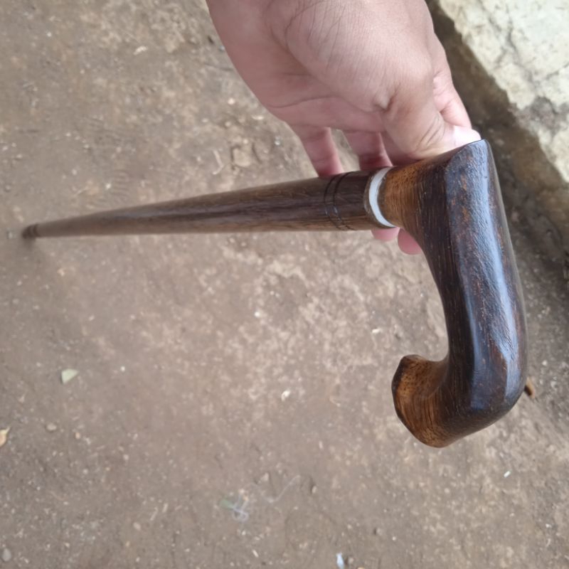 TONGKAT ITEUK KAYU AREN / ITEUK TONGKAT / ORANG TUA JALAN / TONGKAT KAYU ASLI AREN