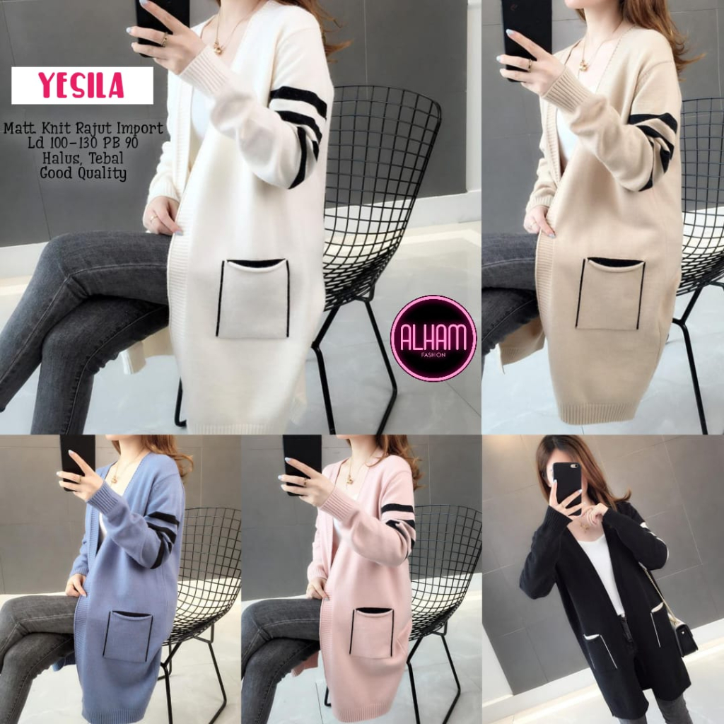 Yesila Sweater Rajut Wanita Terbaru Ori Alham Jumbo Big Size LD 110 120 130 Knit Import Korean Style
