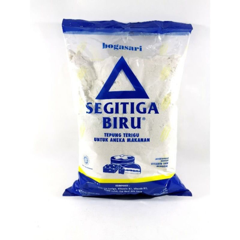 

Tepung terigu segitiga biru 1kg + garam 250gram