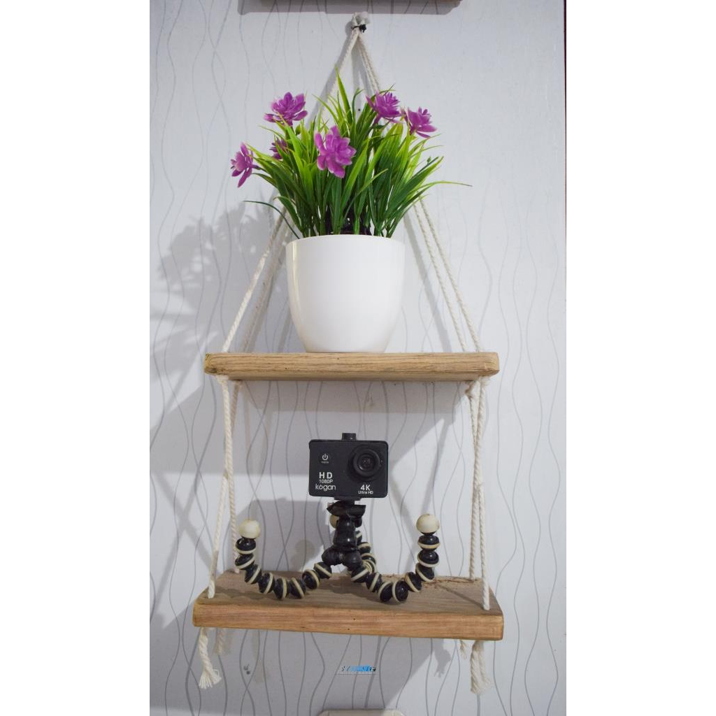 Rak hiasan dinding gantung/ rak hiasan dinding kayu