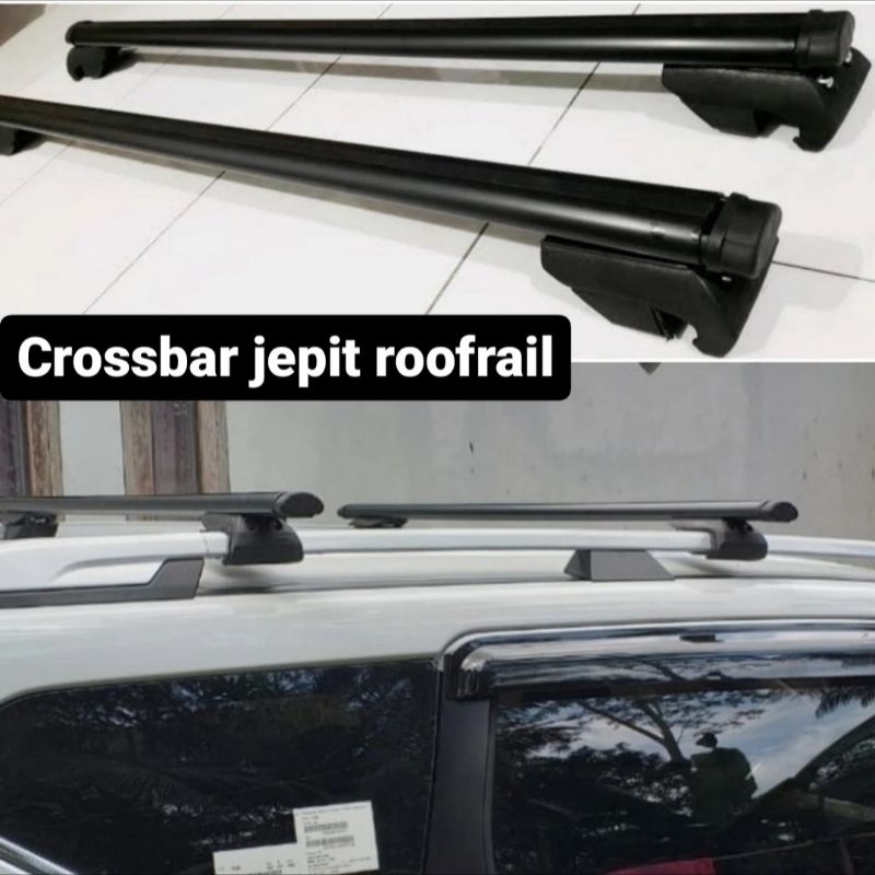 PAJERO SPORT 2008-2015 FORTUNER VNT Crossbar jepit roofrail palang roof rack atas mobil