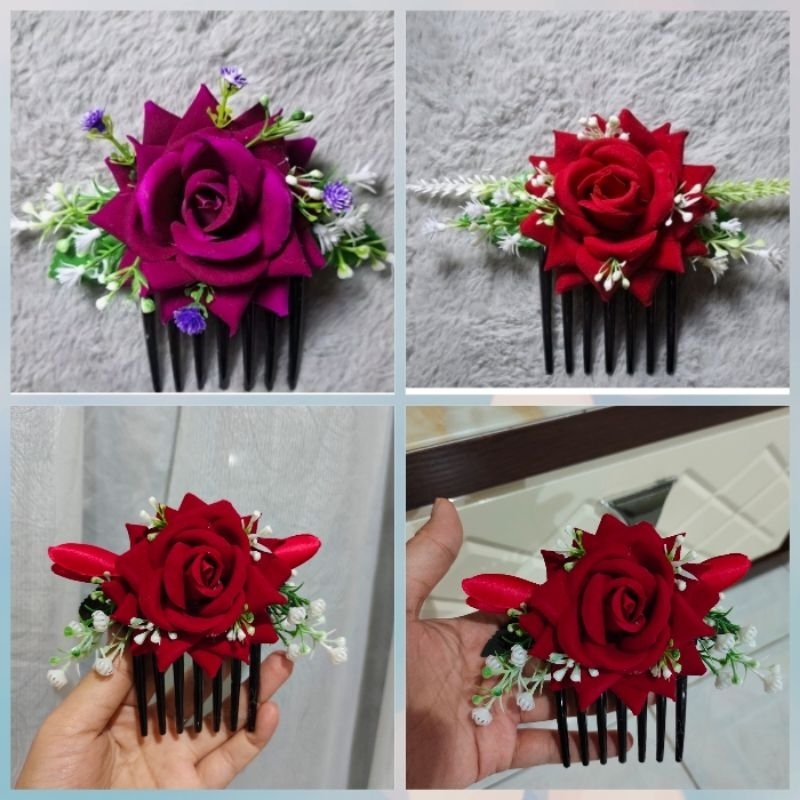 Hiasan sanggul/Sirkam bunga/Bunga sanggul/hiasan sanggul bunga mawar besar