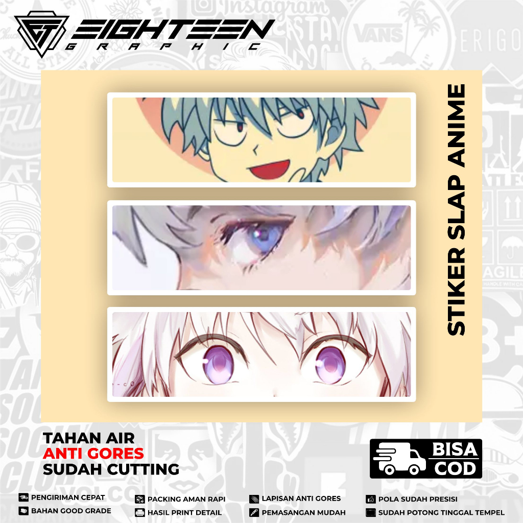 

STICKER SLAP ANIME KILLUA ISI 3PCS TAHAN AIR / STIKER LAPTOP / STIKER CUTTING