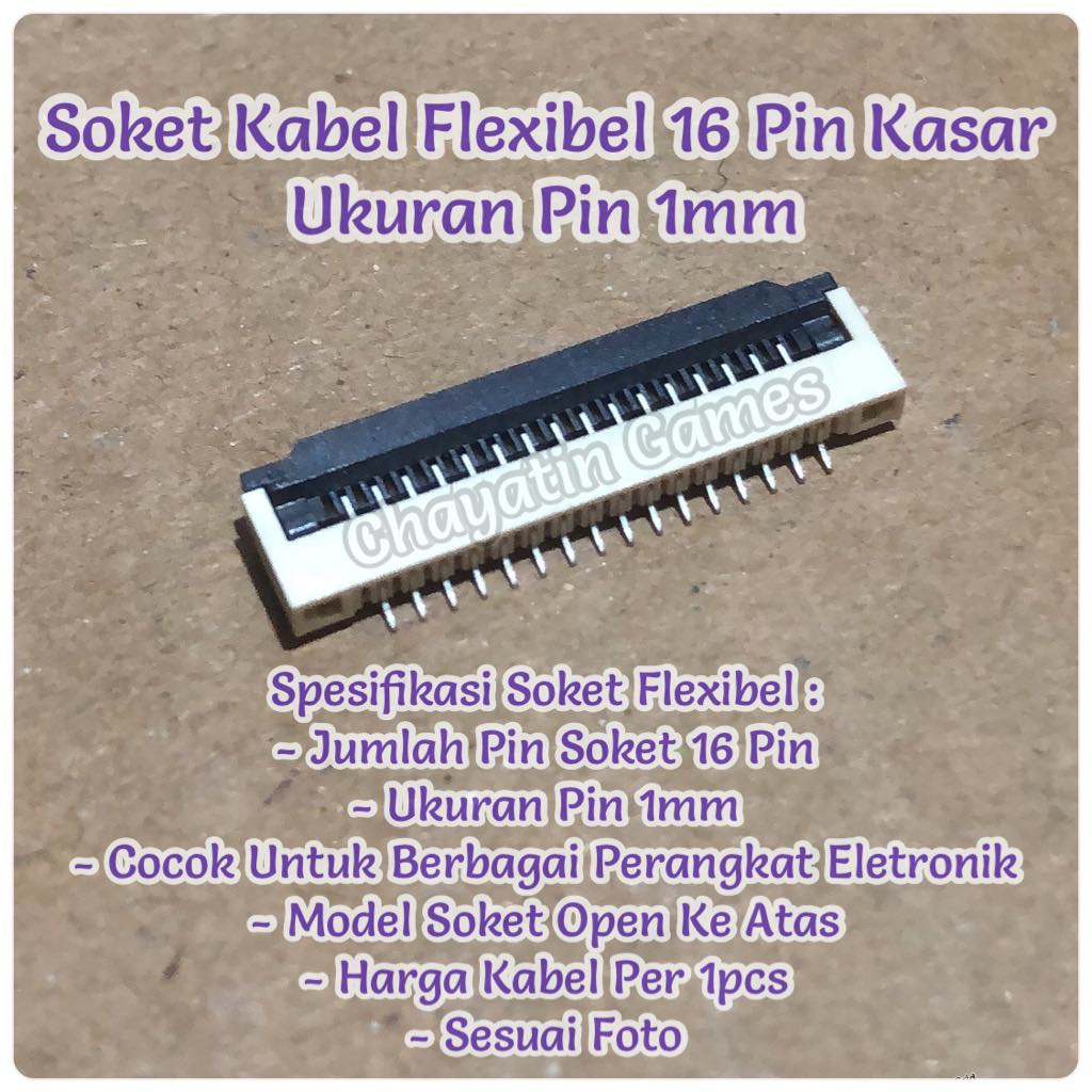 Soket Kabel Flexibel 16 Pin Kasar Ukuran Pin 1mm