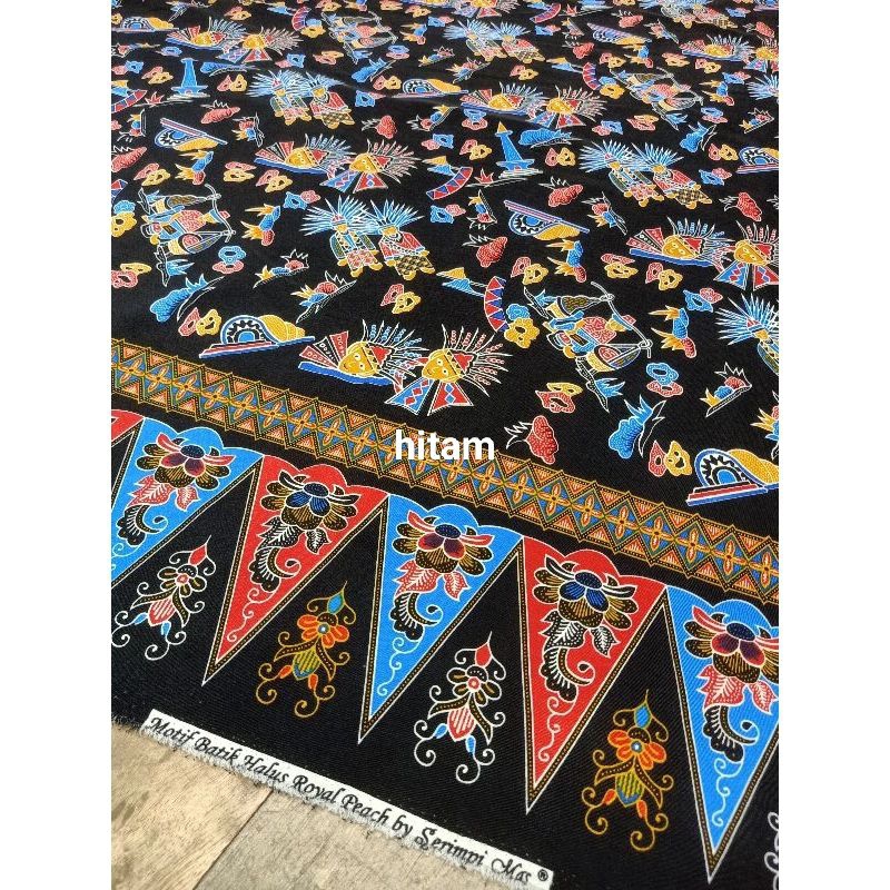 KAIN BATIK SEMI SUTRA ONDEL ONDEL / BAHAN BATIK SEMI SUTRA MOTIF ONDEL ONDEL / BATIK ONDEL ONDEL / B
