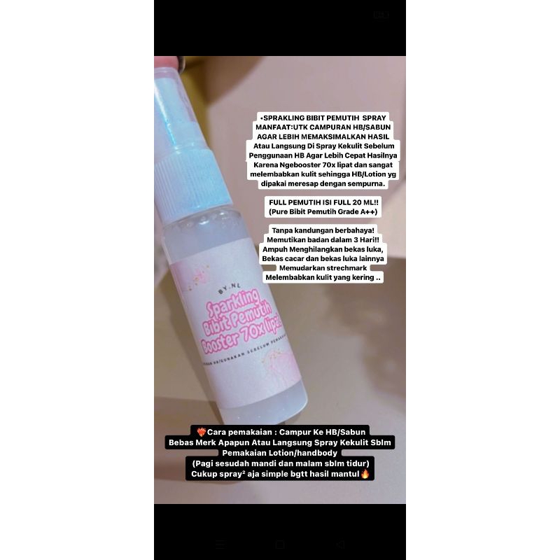 Sparkling spray by NL beauty