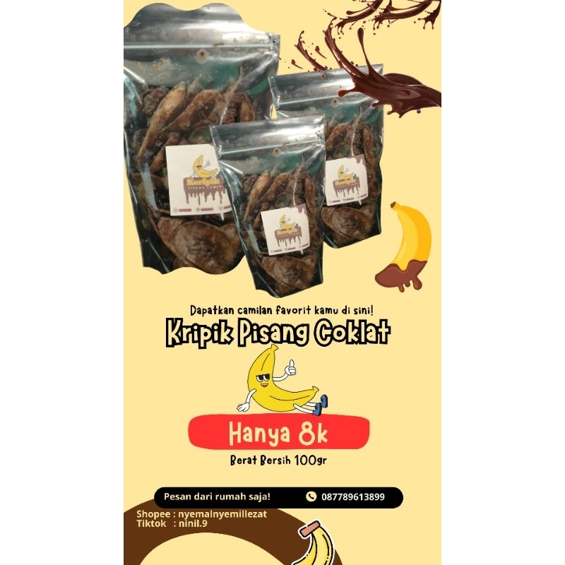 

100gr keripik pisang coklat lumer