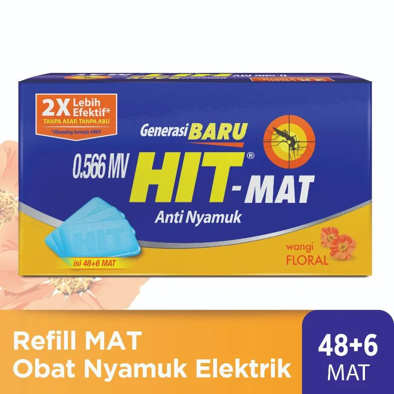 HIT Mat Floral Obat Nyamuk Elektrik 48 + 6 Sheets