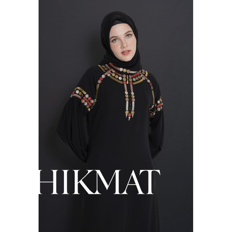 Baju muslim gamis dress abaya hikmat terbaru A5412