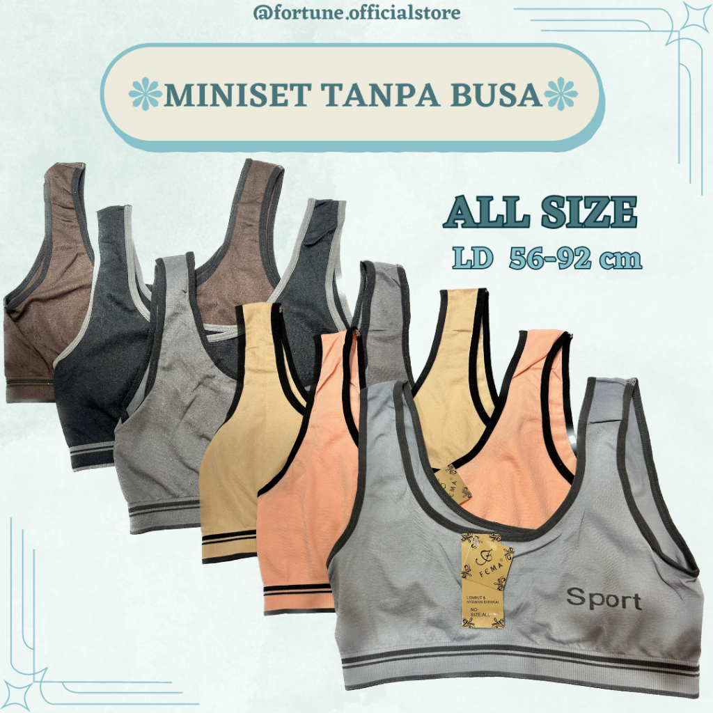 FEMA Miniset / Sport Bra / Bralette / Kemben Seamless / Bra Tanpa Busa Import Remaja Dewasa Murah