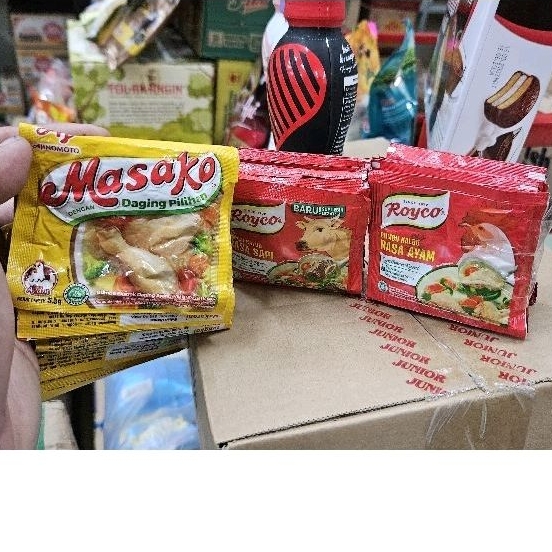 

RTG 12SACHET - MASAKO / ROYCO AYAM SAPI / MAGGI MAGIC RENTENG PENYEDAP RASA BUMBU KALDU / royko LIVEBUMBU