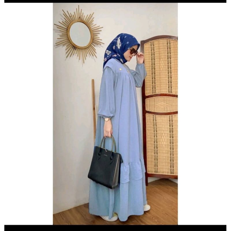 NEW KALLA DRESS CRINKLE AIRFLOW//GAMIS CRINKLE //GAMIS MUSLIMAH BAHAN CRINKLE