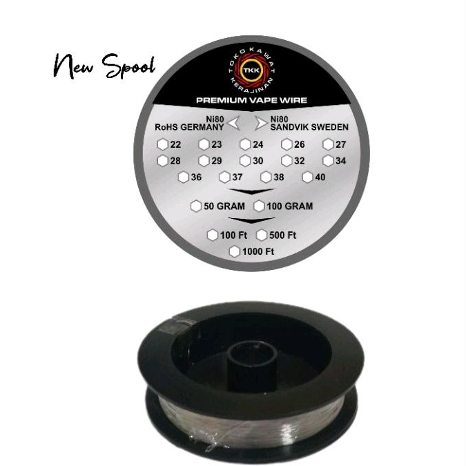 Kawat Nichrome 80 Ni80 Sandvik Sweden AWG 36 37 38 25gram Premium Quality Wire Kualitas Kawat Premiu