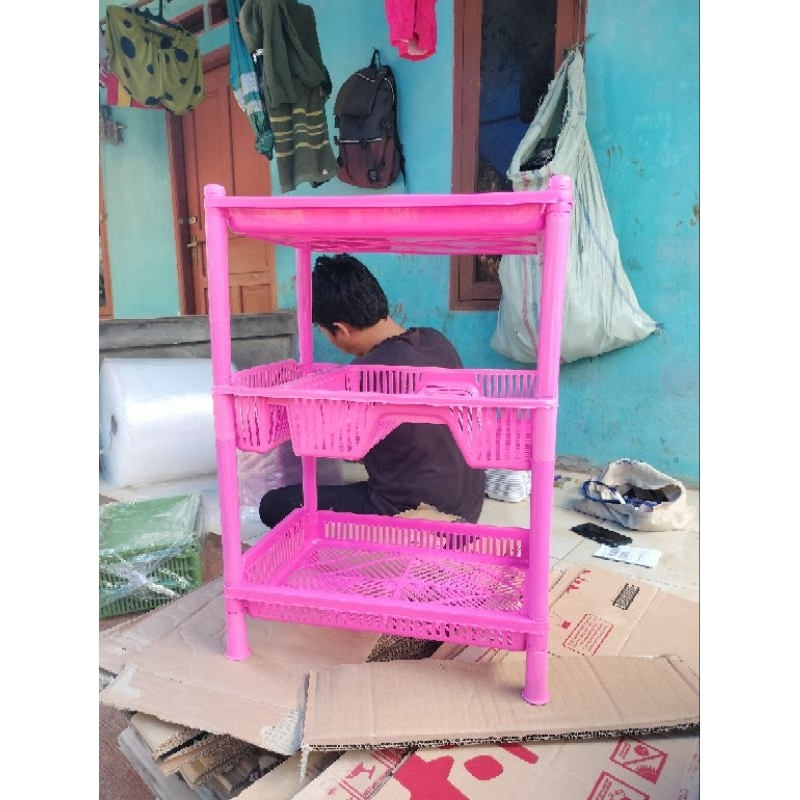 Rak Piring plastik 3 susun | Rak piring susun 3 | Rak piring kombinasi