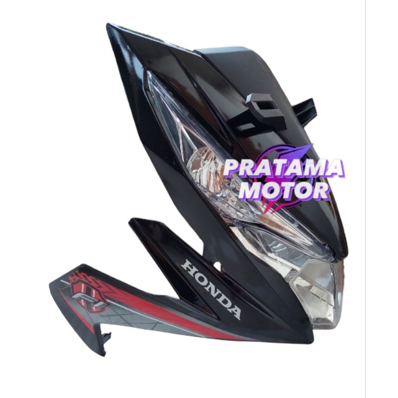 Full Set Tameng Body Depan Beat ESP Hitam 2016 2017 Plus Striping/Sticker