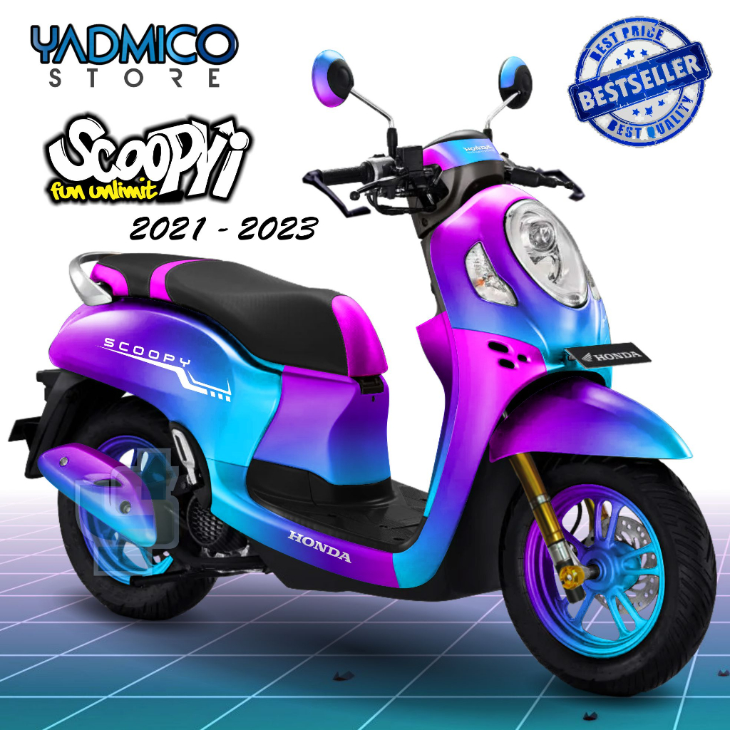 Decal Scoopy 2021 Full Body - Stiker Motor Scoopy 2022 Full Body - Striping Hologram Scoopy 2023 Var