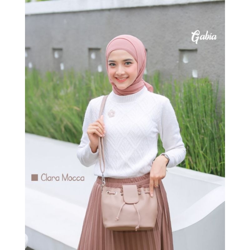 TAS SELEMPANG BAHU MINI DOMPET JINJING CLARA BAG BY GABIA ANTI AIR BAHAN CHOCOLY