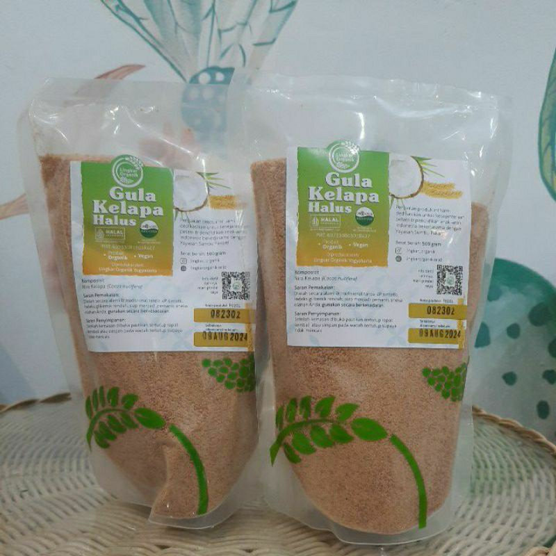 

Gula Kelapa Coklat Halus Organik Non GMO Vegan Lingkar Organik 500gr