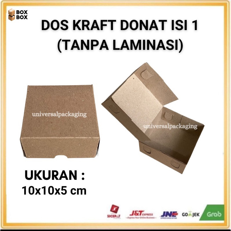

Dos KRAFT DONUT D1 TANPA LAMINASI Isi 1 | Box Kue Hampers Kraft