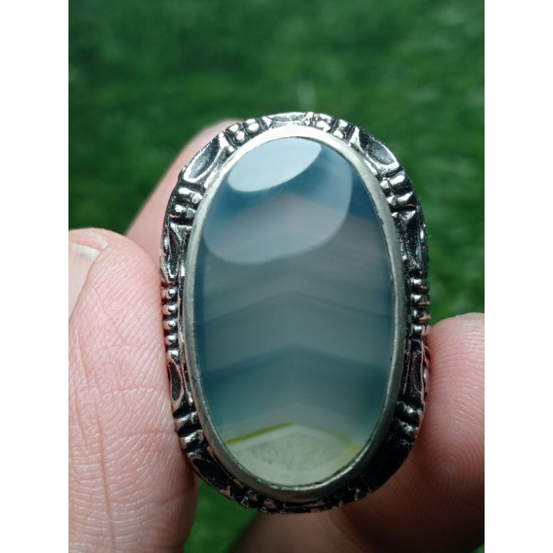 batu cincin akik junder biru keristal