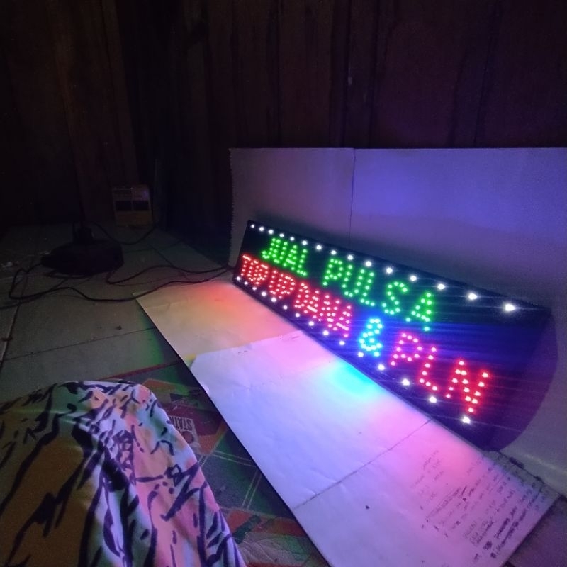 LAMPU TULISAN jual pusal top up dana & pln led sign