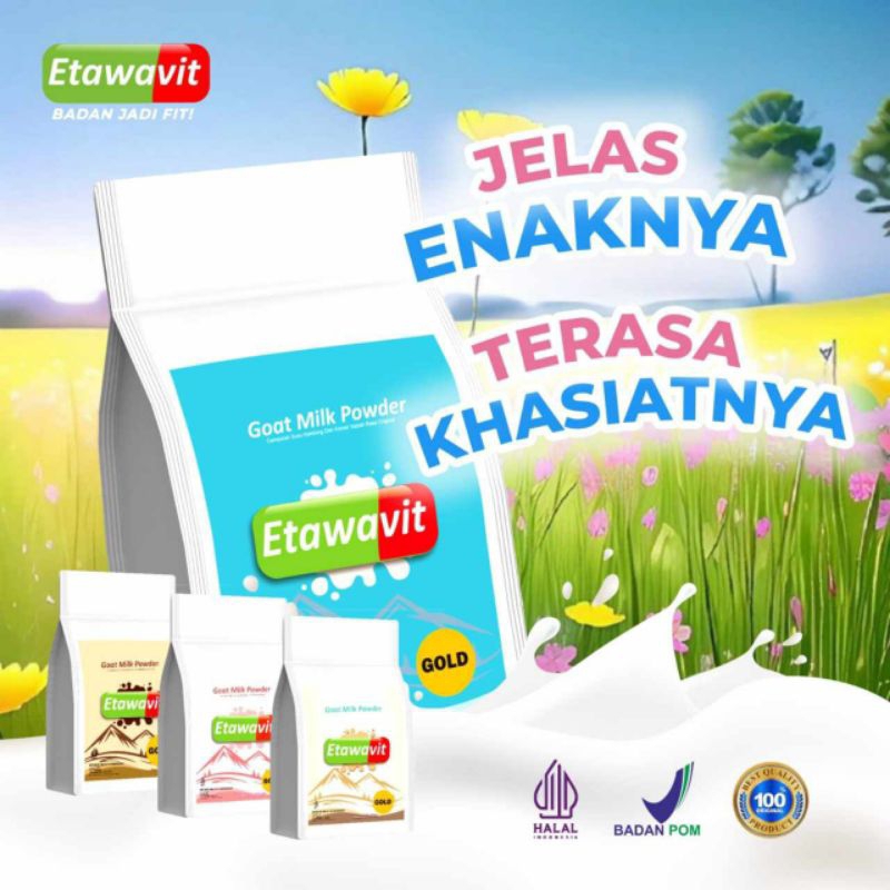 

SUSU BUBUK KAMBING ETAWAVIT,susu bubuk murni berkualitas rasanya dan sudah BPOM terjamin