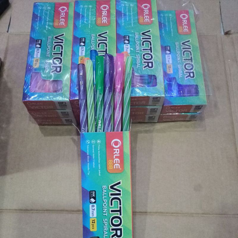 

Ballpoint spiral orlee Victor berkualitas 12pcs