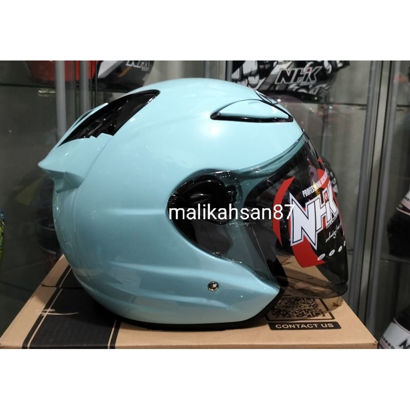 HELM NHK NEW R6 SOLID BLUE TOSCA VISOR LIGHT SMOKE