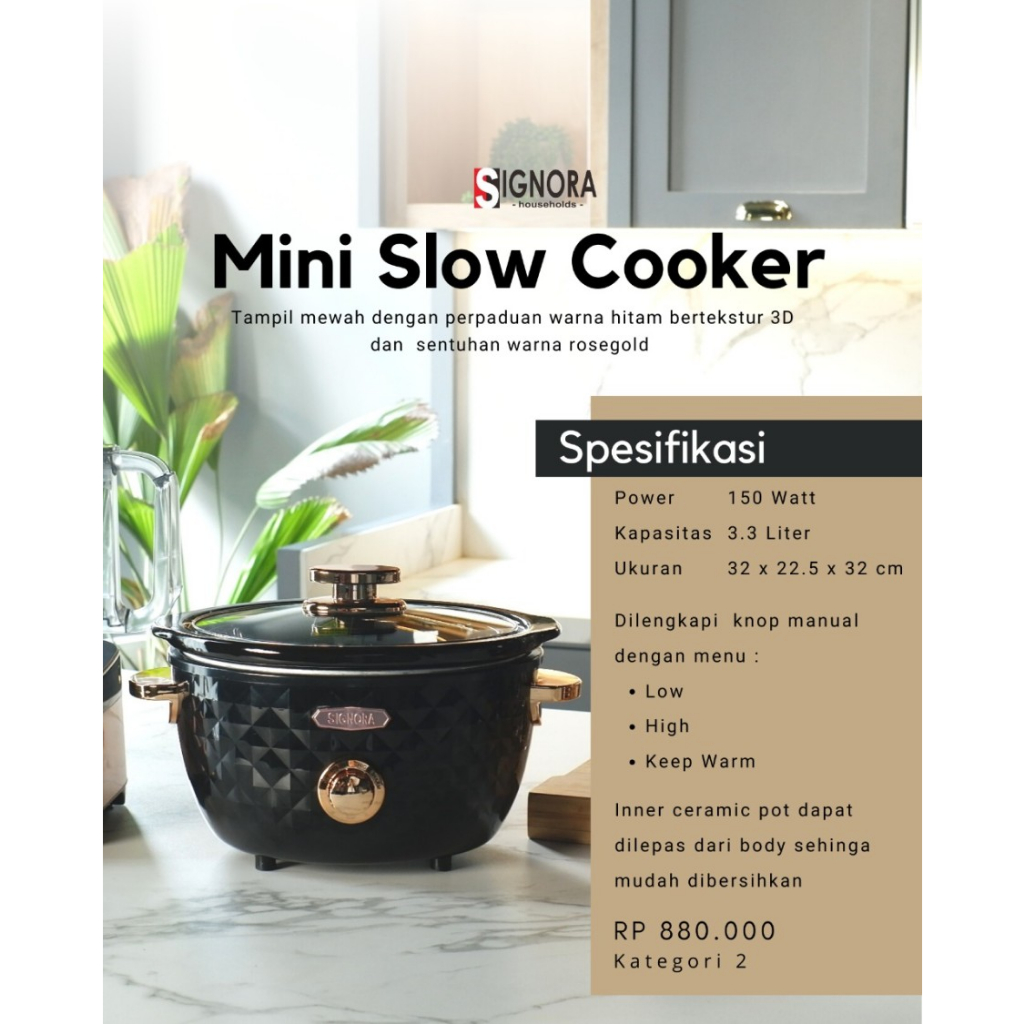 SIGNORA MINI SLOW COOKER / DIGITAL COOKER SIGNORA 3.3 LITER